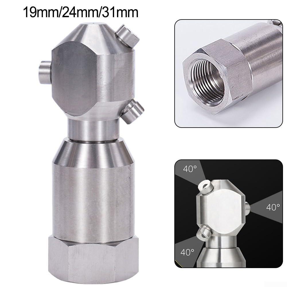 Whychstore for 360 Degree Rotating Washing Spray Nozzle, Washing Spray Nozzle for Cleaning Containers/pipes, Buckets/steel Drums, Food Processing Tanks (3/4inch)