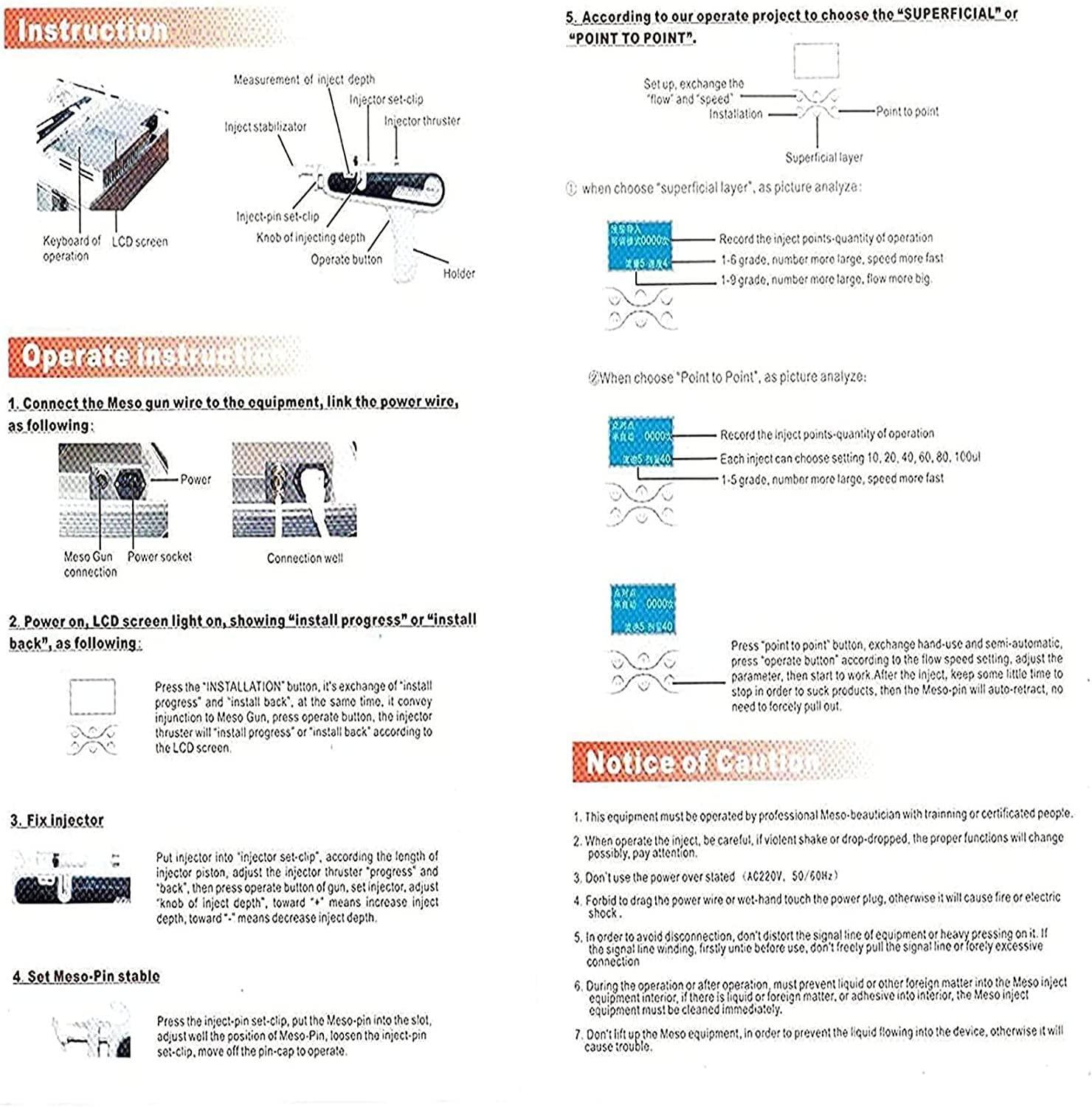 GEJLELDS GEJLELDS Mesogun Mesotherapy Gun, Mesotherapy Beauty Machine Beauty Device Facial Water Hydro Vacuum Gun For Skin Care Wrinkle Removal