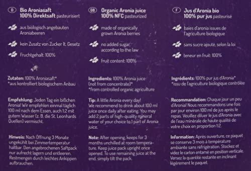 Aronia ORIGINAL Aronia ORIGINAL Organic Aronia Berry Juice Bag-in-Box 5 L | 100% Pure Aronia Fruit Juice, No Added Sugar, Not From Concentrate | Vegan, Organic, Non GMO Chokeberry (Aronia Berries)