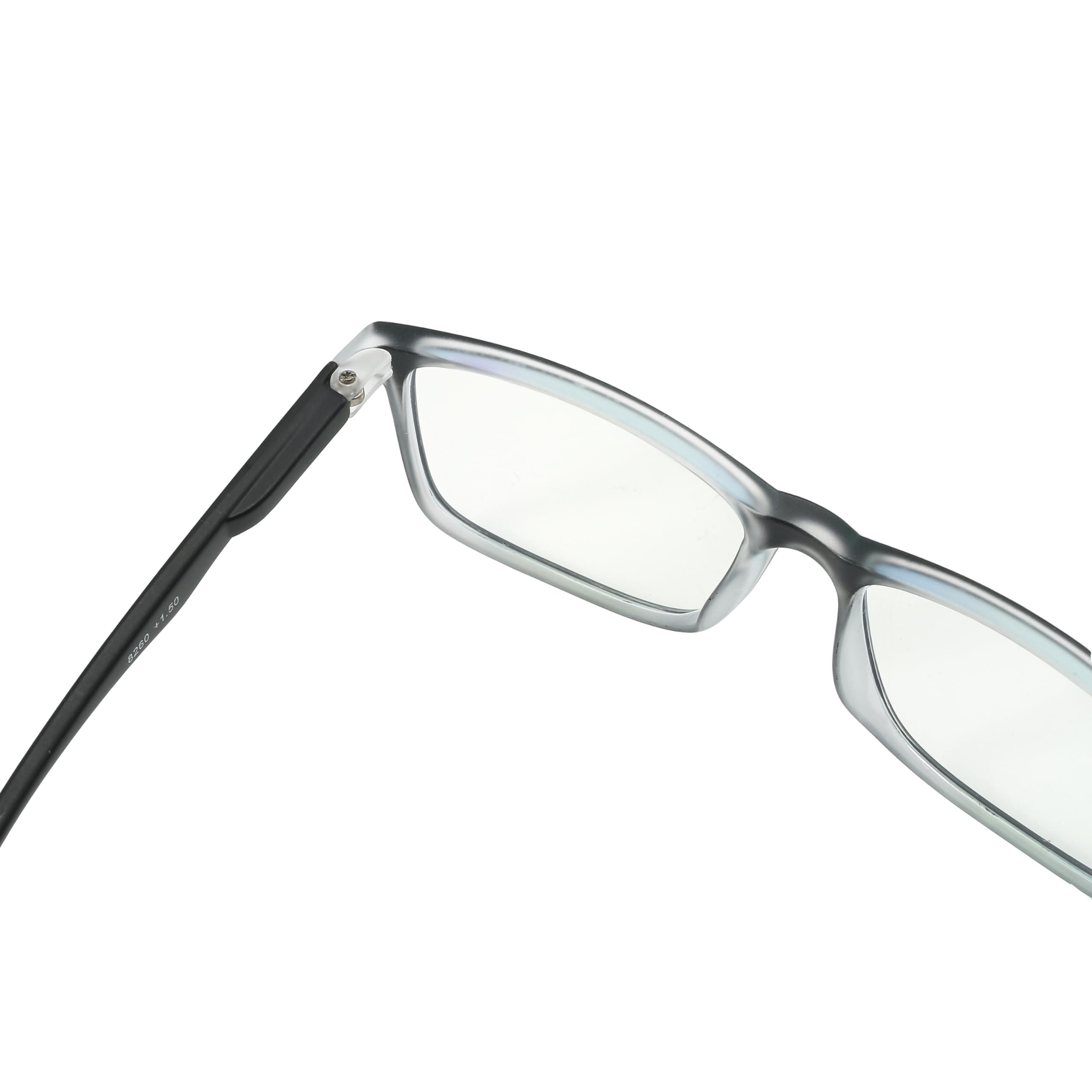 PROFLEX PROFLEX Fusion Blue Light Blocking Reading Glasses Robust Frames Spring Hinges Matte Finish Impact and Scratch Resistant Unisex (BLKWHT, 2.5)