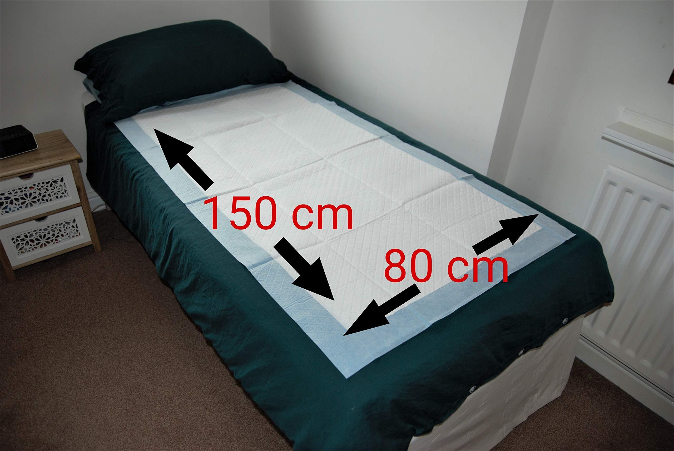 Speedwellstar 150 x 80 cm Extra Large 2300 ml Disposable Incontinence Bed Pads Pack of 20 Super Absorbent Protector Full Size Bed Wee 2300 ml