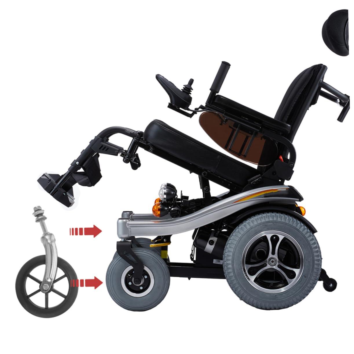 FRCOLOR FRCOLOR Wheelchair Wheel Assembly 15cm Diameter Castor Wheels Soft Rubber Replacement Parts Easy to Install for Wheelchair