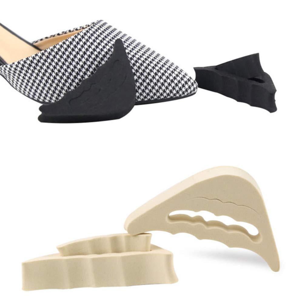 EXCEART EXCEART 4pairs Forefoot Insoles Adjustable Shoe Head Pads for Women Comfortable Cushion Plugs Black Skin Tone Durable Flexible Design for Foot Relief and Buffering High Heels