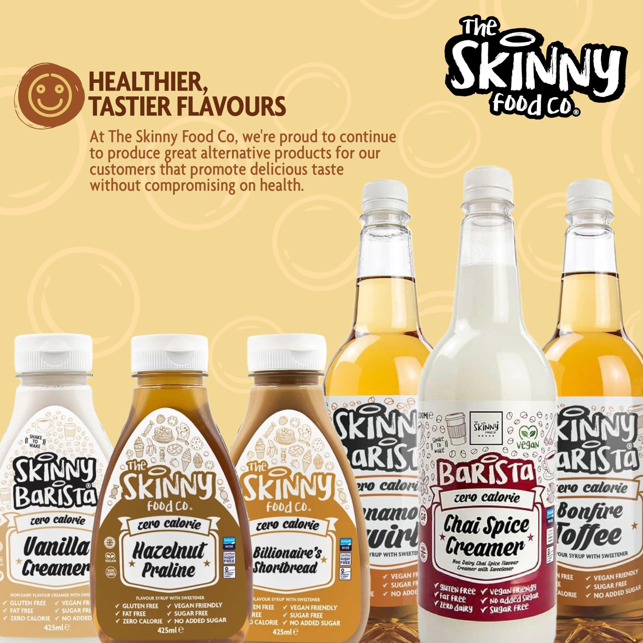 The Skinny Food Co Skinny Food Co Hazelnut Praline Syrup Zero Calorie 425ml - Sugar Free Hazelnut Coffee Syrups For Tea, Hot Chocolate, Fruit, Baking, Protein Drinks - Vegan-Friendly, Gluten-Free & Fat-Free