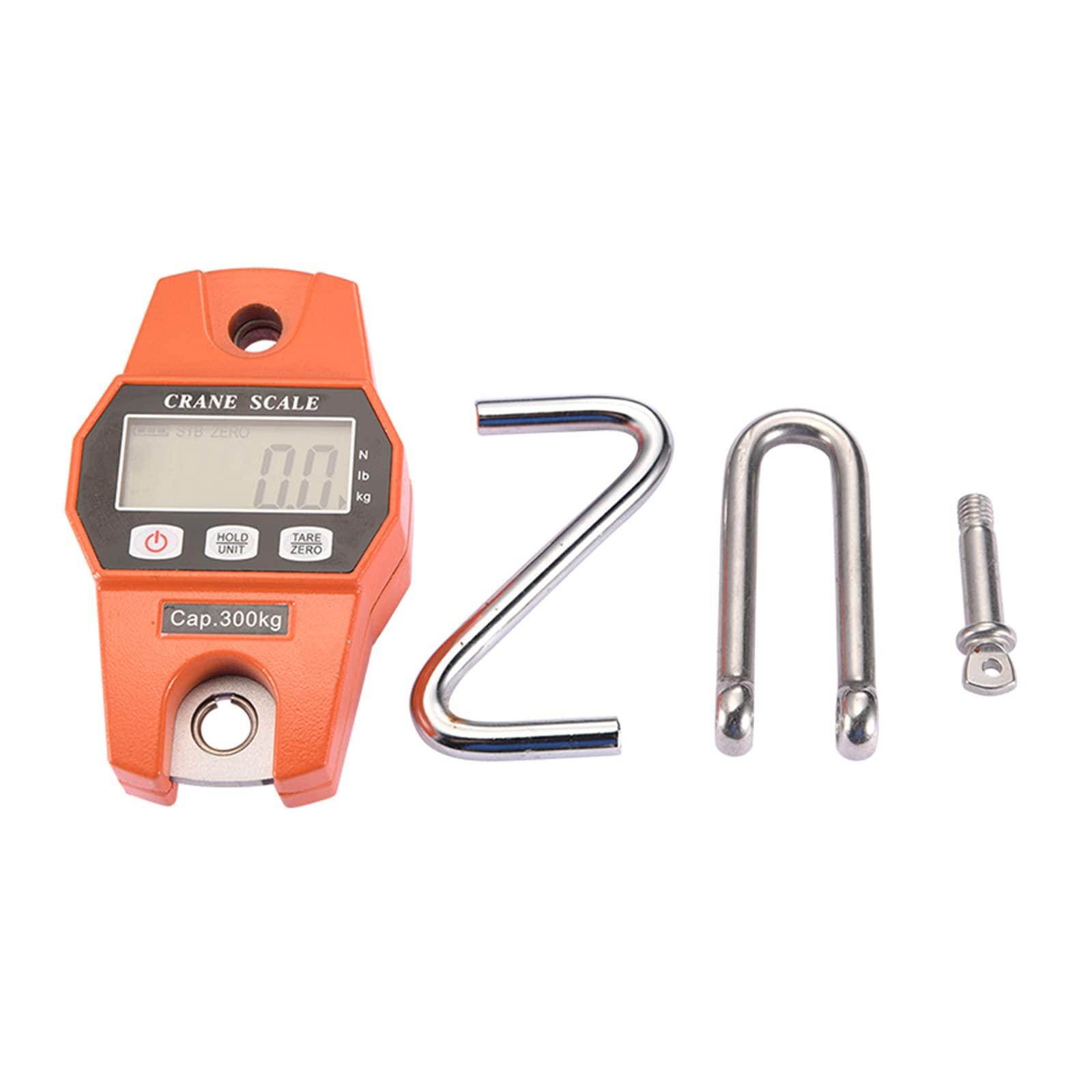 MULAIDI 660lb Digital Hanging Scale Hand-held 300Kg Crane-Scale with Hooks for Farm Hunting Fishing Outdoor Digital Hanging Scale 660lb for Weighing