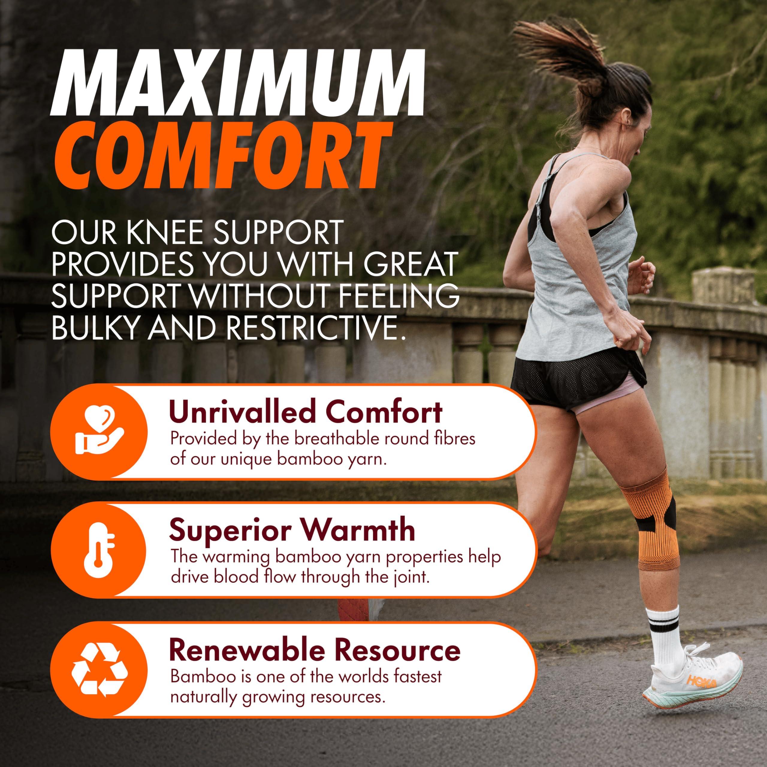 Bearhug Bearhug Bamboo Knee Support For Women and Men - Compression Sleeve Knee Brace for Running Walking Weight Lifting and Sports with Anti Slip Silicone - Aids Arthritis Pain Relief and Rehabilitation, XXL