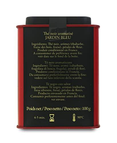 Pasticceria Passerini dal 1919 Pasticceria Passerini dal 1919 Jardin Bleu, Rhubarb and Strawberry-Flavoured Black Tea, 100g / 3.52oz Loose Leaf Tea in Tin, Dammann Frères