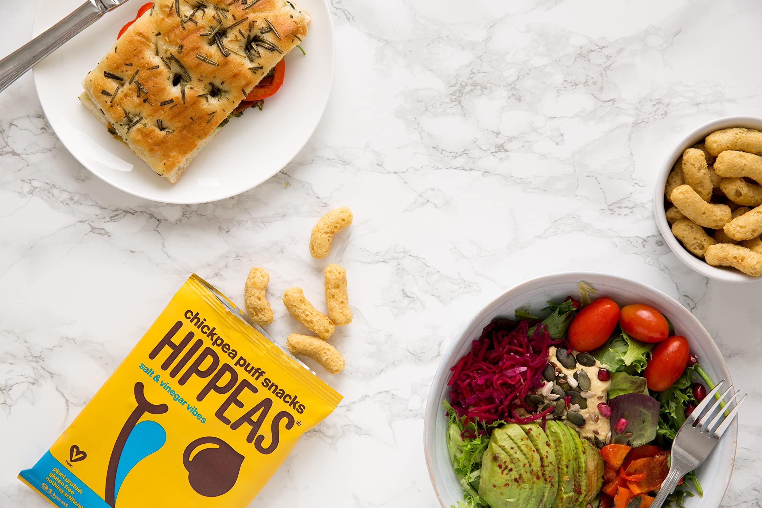 Hippeas HIPPEAS Salt & Vinegar Chickpea Puff Vegan Crisps Multipack | 50 x 15g Packets | Plant-Based, Source of Protein | Free from Gluten & Artificial Flavours | Light & Crunchy - 62 calories per serving