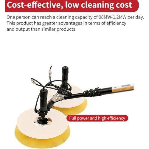twostronking Telescopic Solar Panel Cleaning Brushes Rod,Solar Photovoltaic Cleaning Machine,with 8m Cable,Double Rotating brush head,solar panel cleaning brush,5.5m