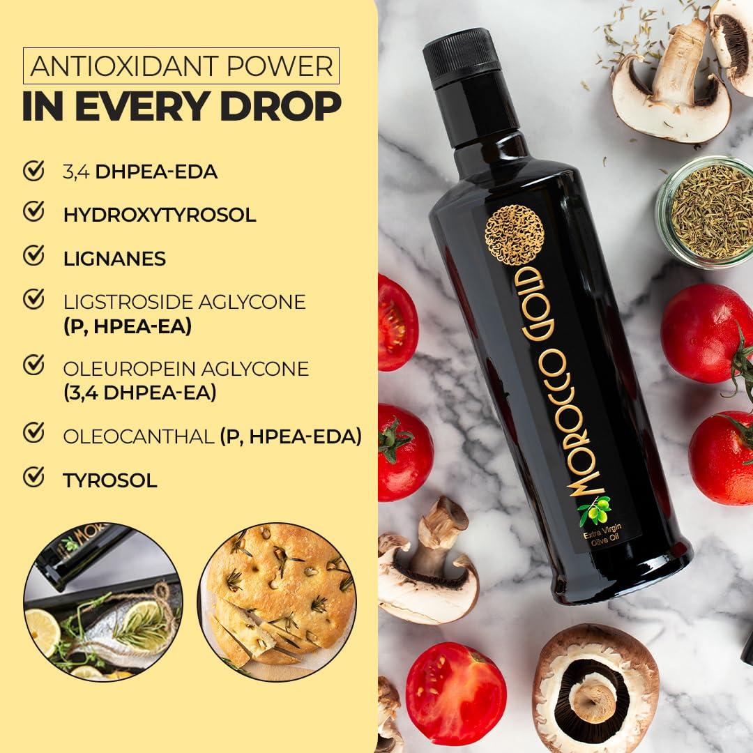 Morocco Gold Morocco Gold Single Estate Extra Virgin Olive Oil - Unfiltered, Unblended. High in Polyphenols. Pure and natural. 500ml