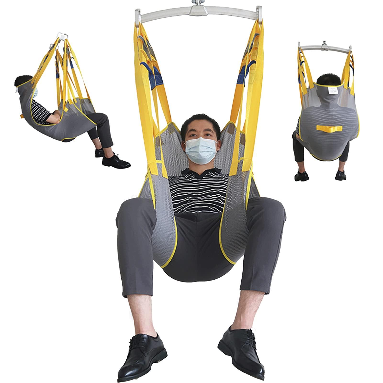 CQLXZ Toileting Patient Lift Sling With Head Support, Universal Mesh Bath Patient Lifting Hoist Sling Divided Leg Shower Sling For Hospitals Homes And Nursing Homes (Size : M)