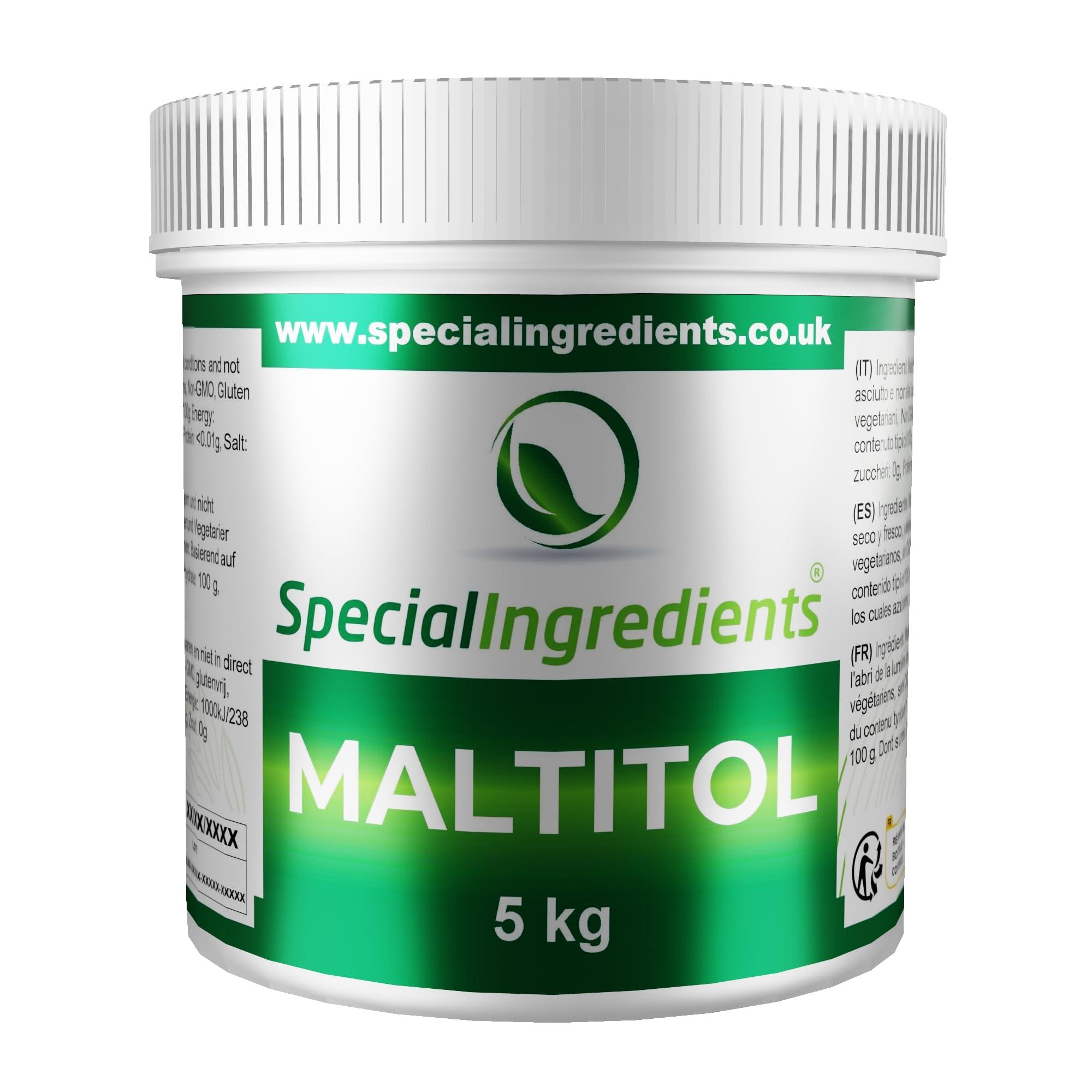 SPECIAL INGREDIENTS Maltitol Powder 5kg Premium Quality, Vegan, Non-GMO, Gluten Free, Non-irradiated Recyclable Container