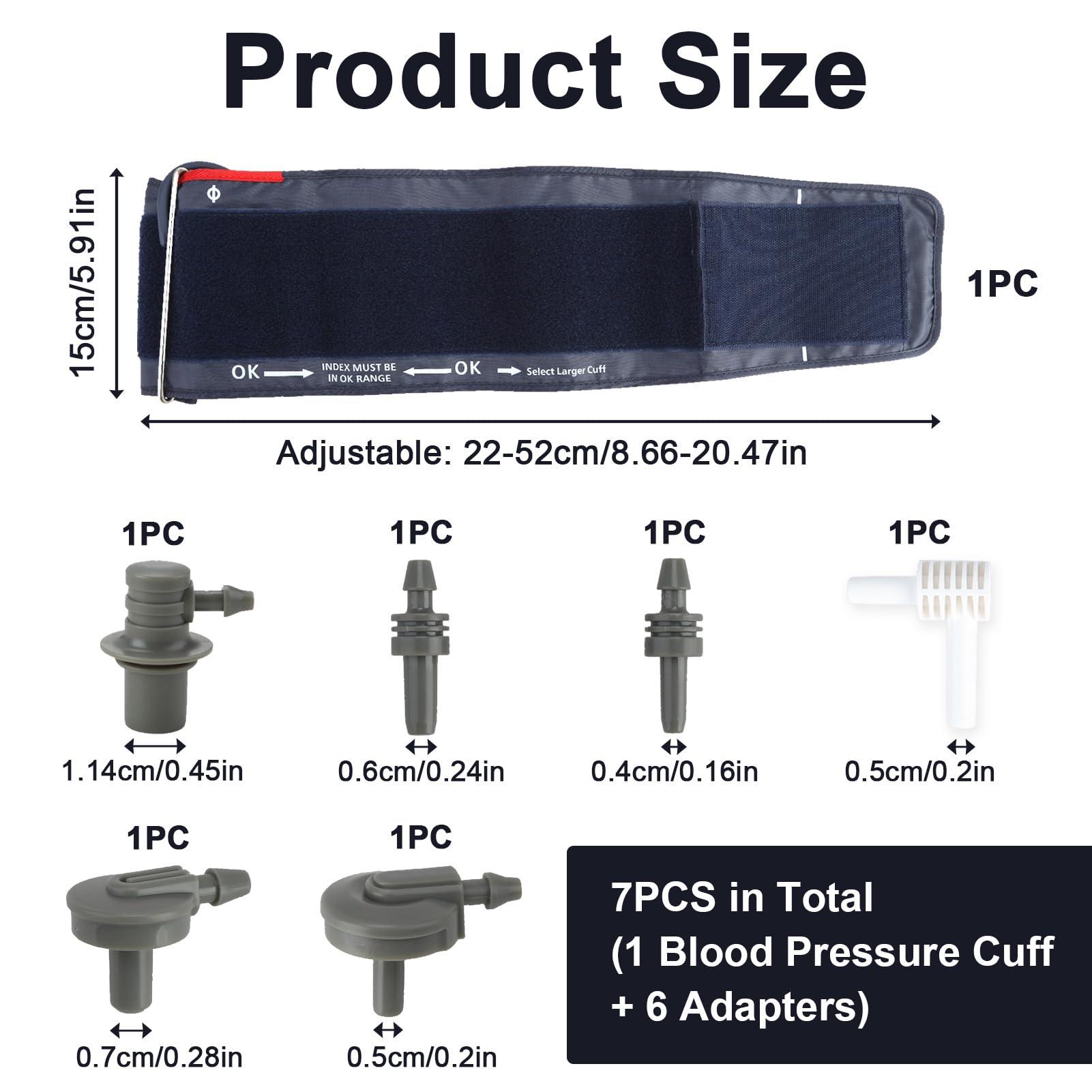 Dewfigs Extra Large Blood Pressure Cuff, 22-52CM Arm Circumference Blood Pressure Cuff with 6 Connectors, Universal Fit Replacement Cuff, Compatible with Omron BP Monitors and Other Brands