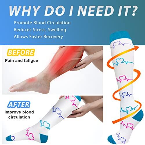 Aoliks Compression Socks for Women & Men Circulation (4 Pairs)- Best Support for Nurses, Running, Hiking, Medical, Pregnancy - - L-X-L