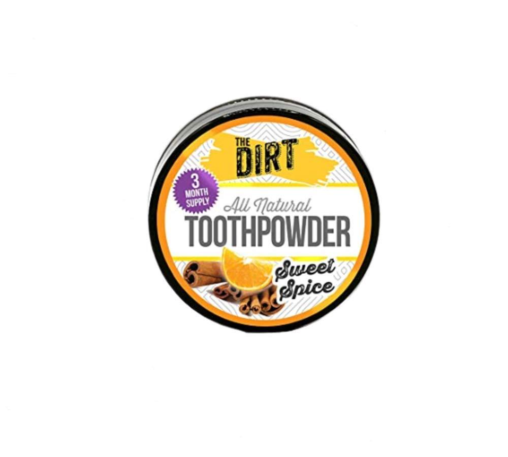 The Dirt The Dirt All Natural Tooth Powder for Organic Teeth Whitening, 3 Month Tub 0.7 oz