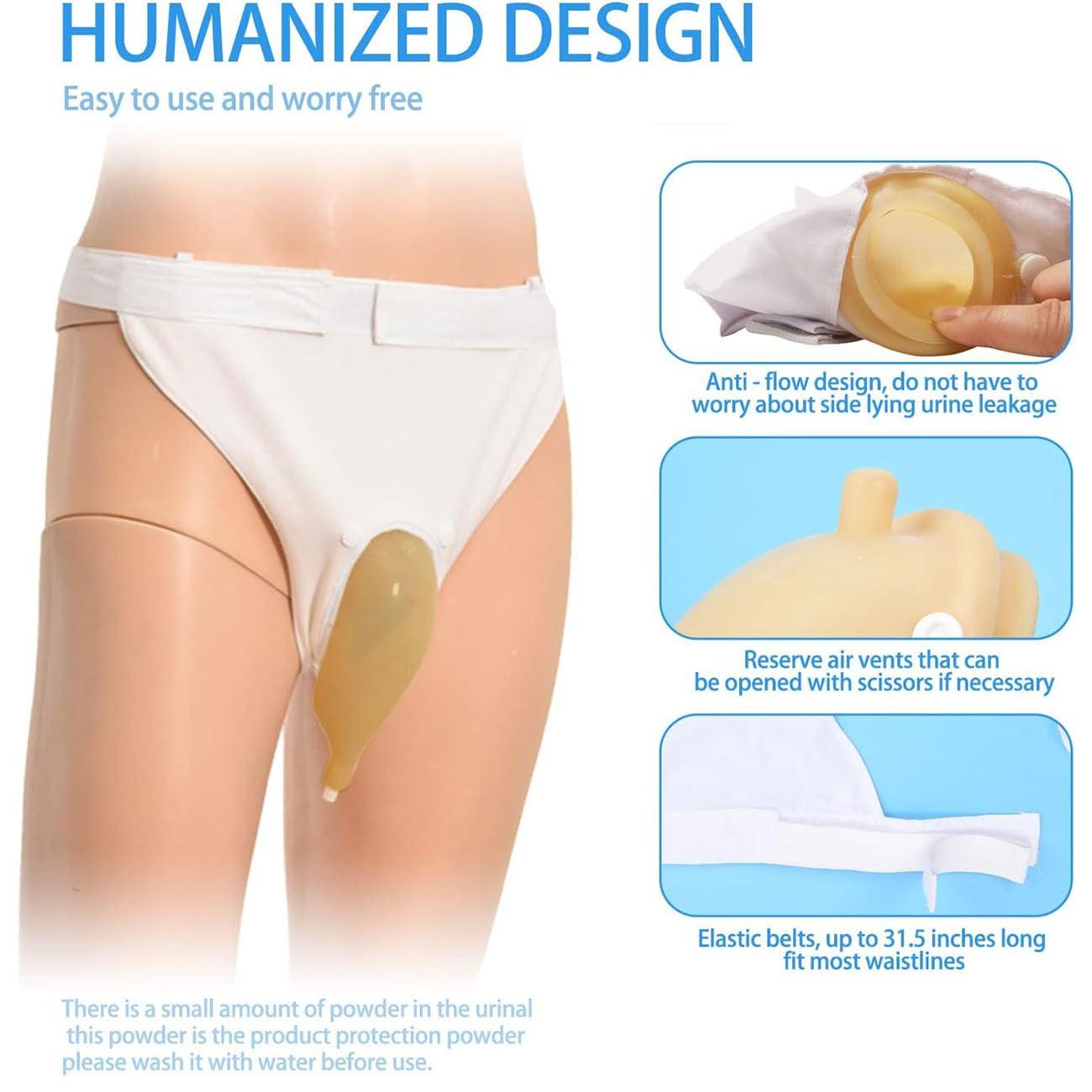 BEOTAY BEOTAY Wearable Urinal for Men,Professional Urine Collector for Men,1000Ml External Urinary Catheter for Male,Urine Collection Bag for Bedridden Patients,Latex Material