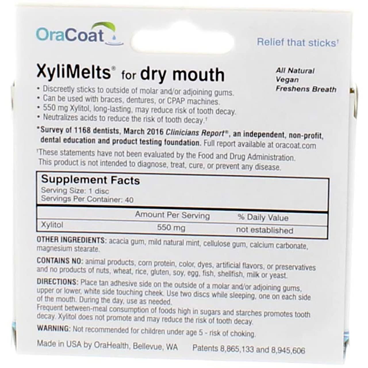 XyliMelts Oracoat - Xylimelts - Dry Mouth - Regular - 40 Count