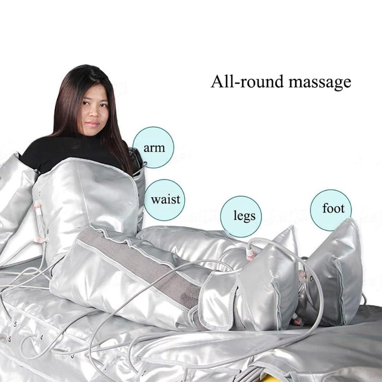 LSBHPPD Air Pressure Massage Physiotherapy Air Compression Detoxification Air Wave Therapy Instrument Beauty Slimming Instrumen Full Body Massager,Black