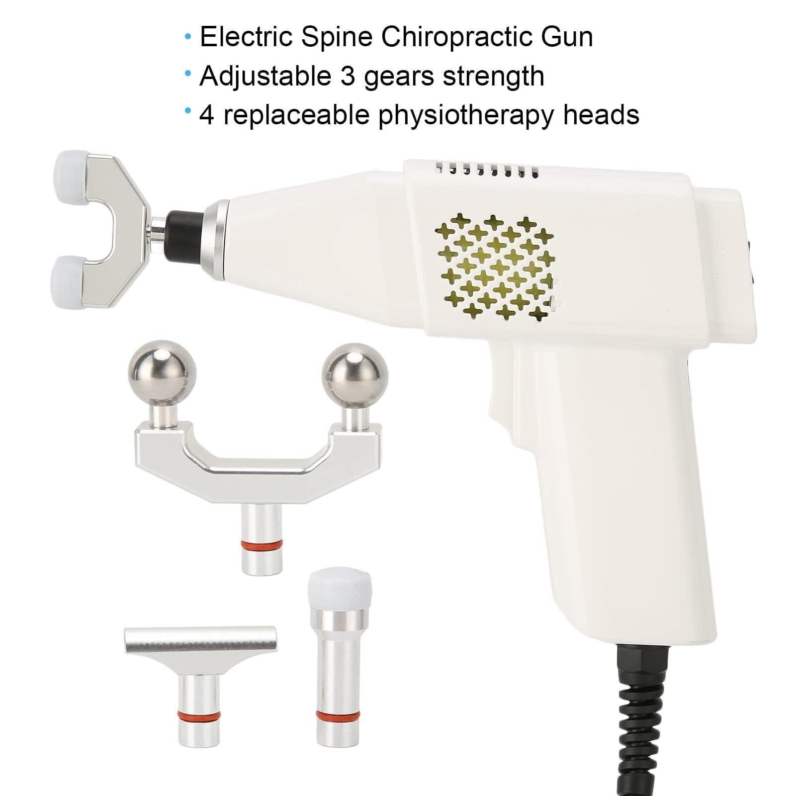MAHWER Chiropractic Adjusting Tool Instrument Electric Impulse Gun Actuator Massager Professional Massage Equipment Magnetic Therapy Massage Gun (Color : White)