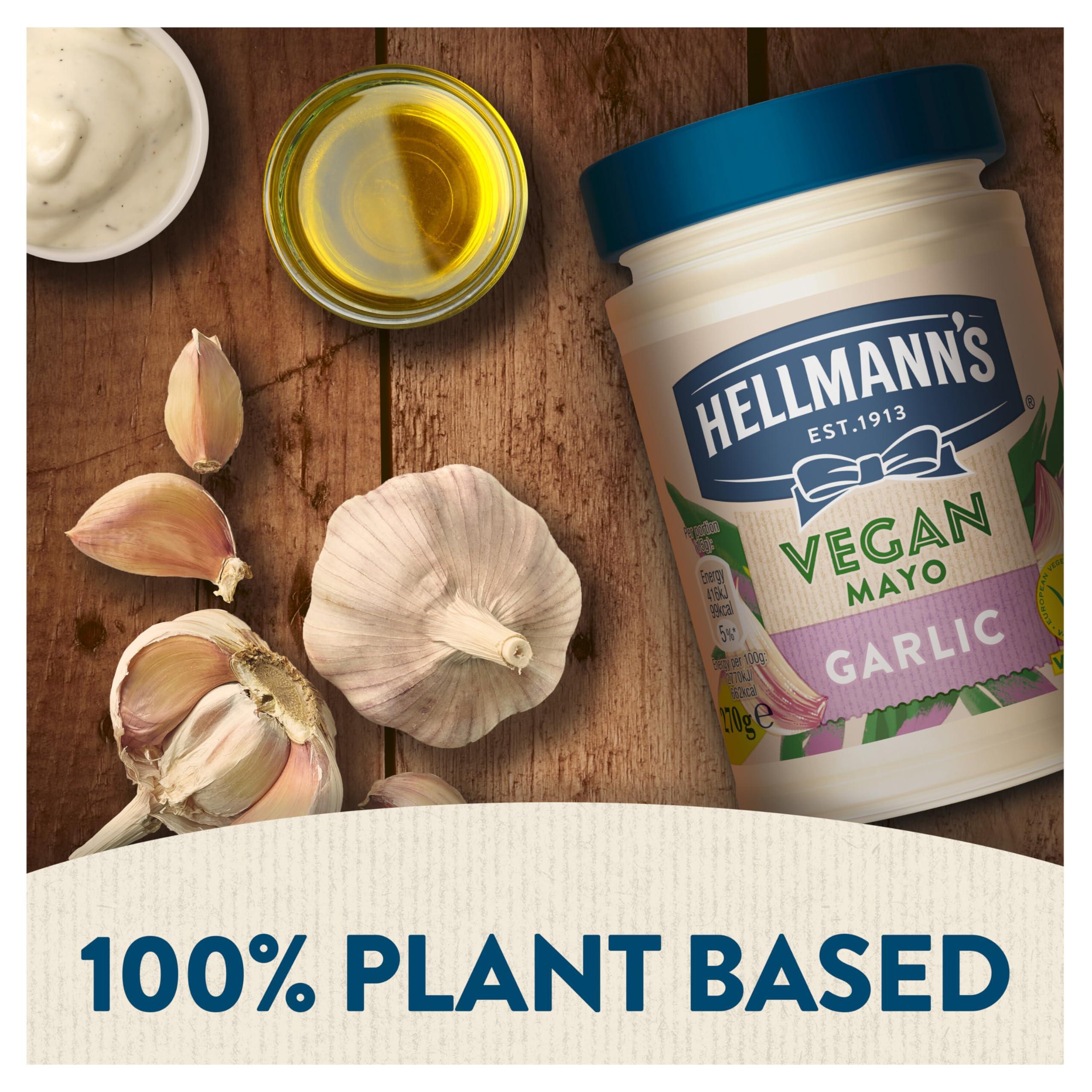 Hellmann's Hellmann\'s Vegan Garlic Mayo 100% plant based condiment for sandwiches, wraps and salads 6x 270 g