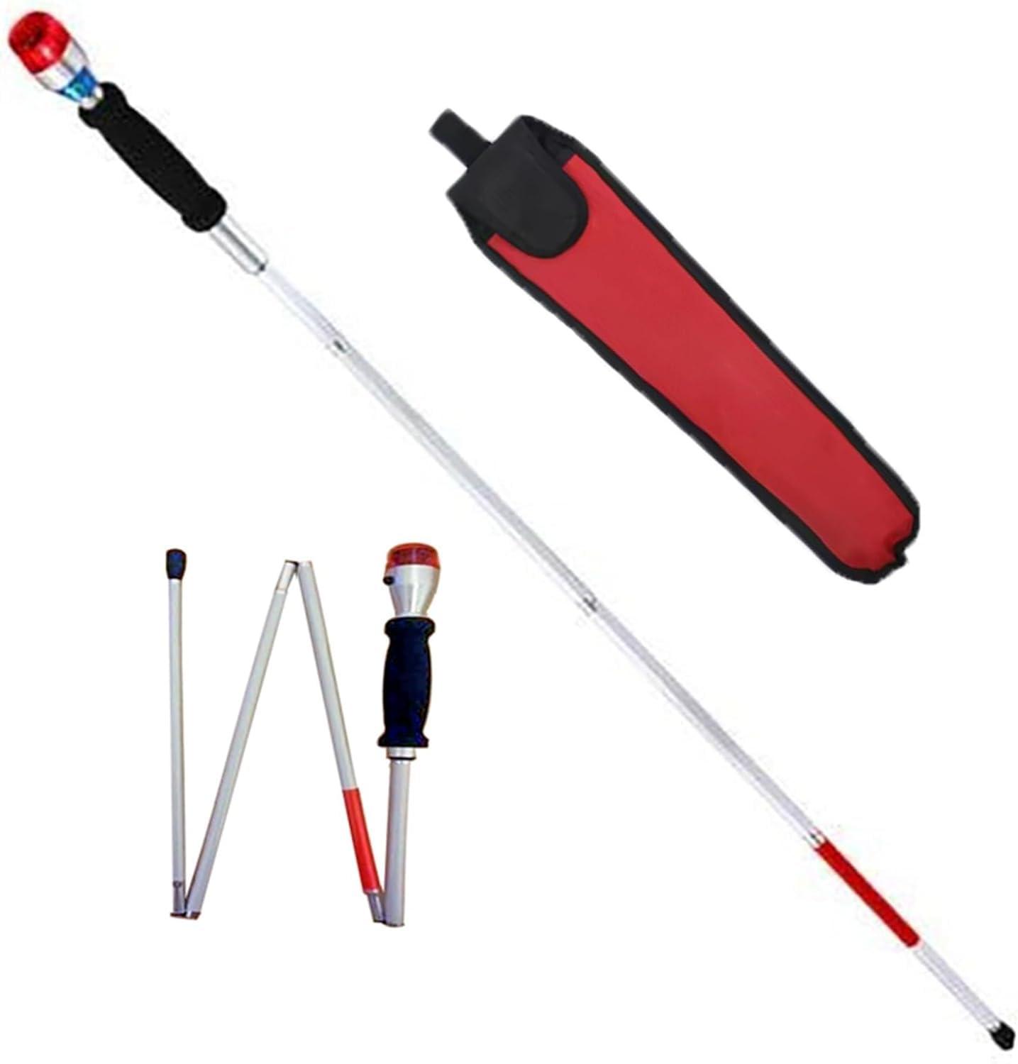 SEIBES Folding Blind Cane, Smart Voice Cane for The Blind And Elderly, Aluminium Alloy Folding Walking Stick, 132cm/52in Electronic Blind Cane