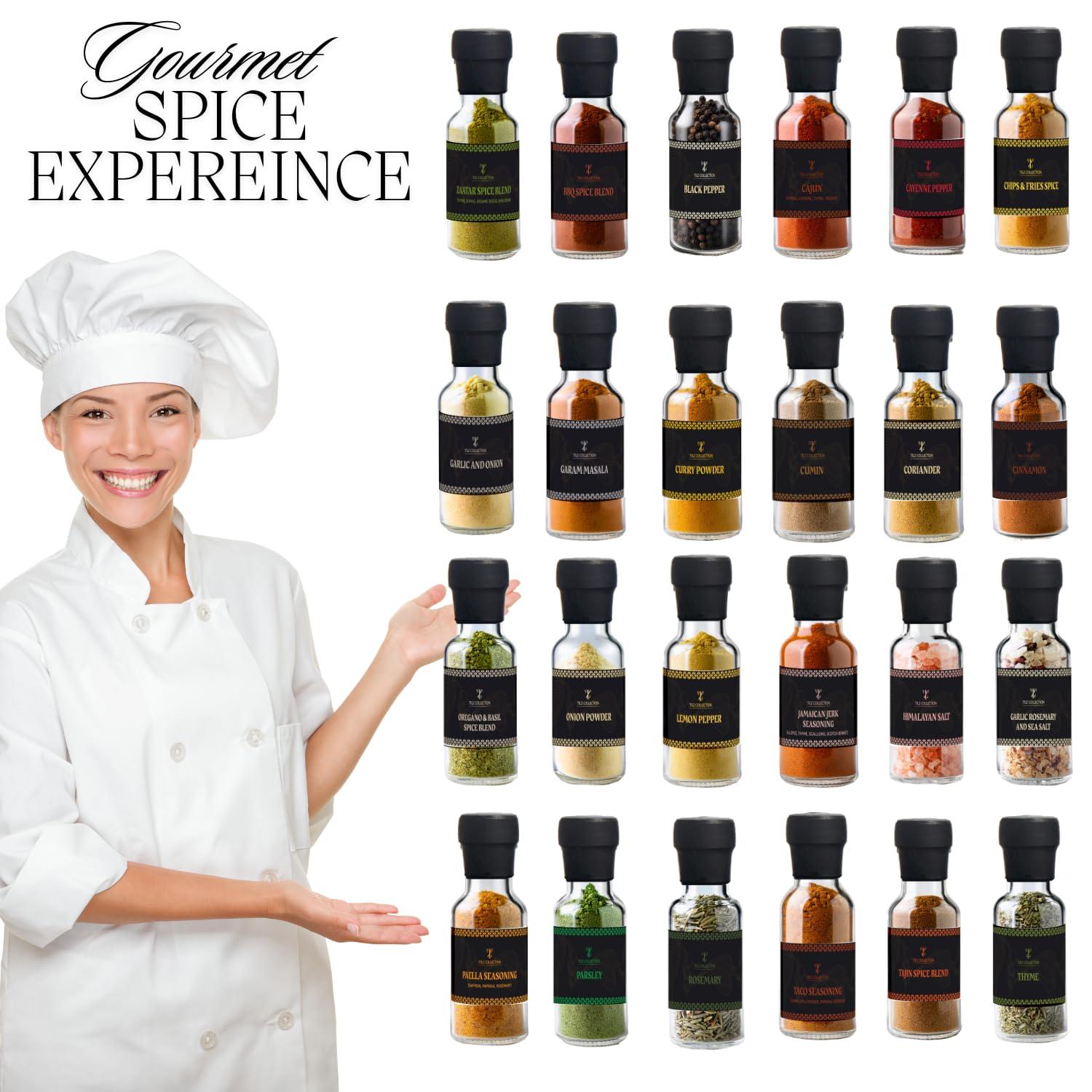 TILZ COLLECTION Spice Gift Set -24 Gourmet Spices For Cooking, Grilling, Rubs, Mixed Spice, Herbs, Spices & Seasonings, All Purpose Seasoning, Cooking Gifts For Men, Women, Birthday, Christmas, Housewarming Gifts