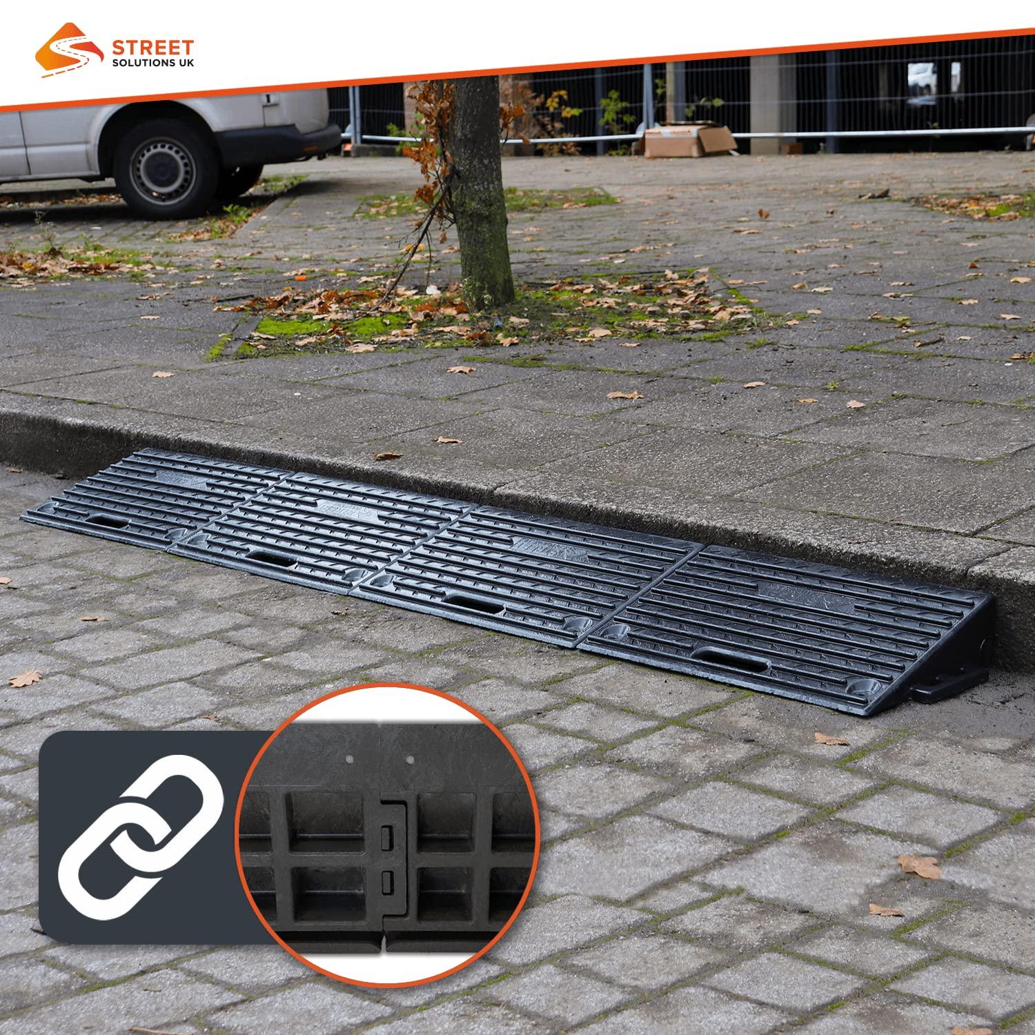 Street Solutions UK Street Solutions UK Rubber Kerb Ramps 4 Inch | Heavy Duty Mobility Threshold Ramps for Wheelchairs, Cars Vehicles, Caravan, Scooter Wheels, Skateboard, Motorcycle, Disabled Chair & Dog | 1 Ramp