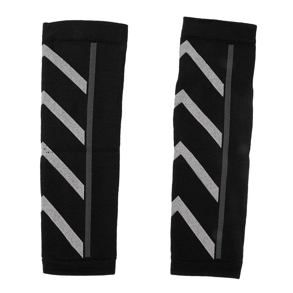 Generic Compression Leg Sleeves - Protect and Support Shins and Wrists, Black-Black