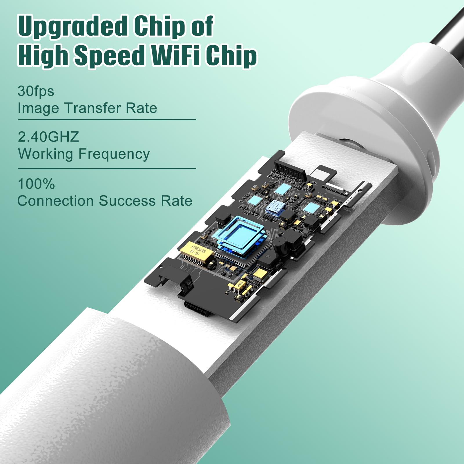 LMECHN LMECHN Ear Wax Removal Kit, Earwax Remover Tool with Camera, Ear Wax Removal with 1080P, Otoscope with LED Light, Ear Camera Otoscope for iPhone, iPad, Android Phones-White