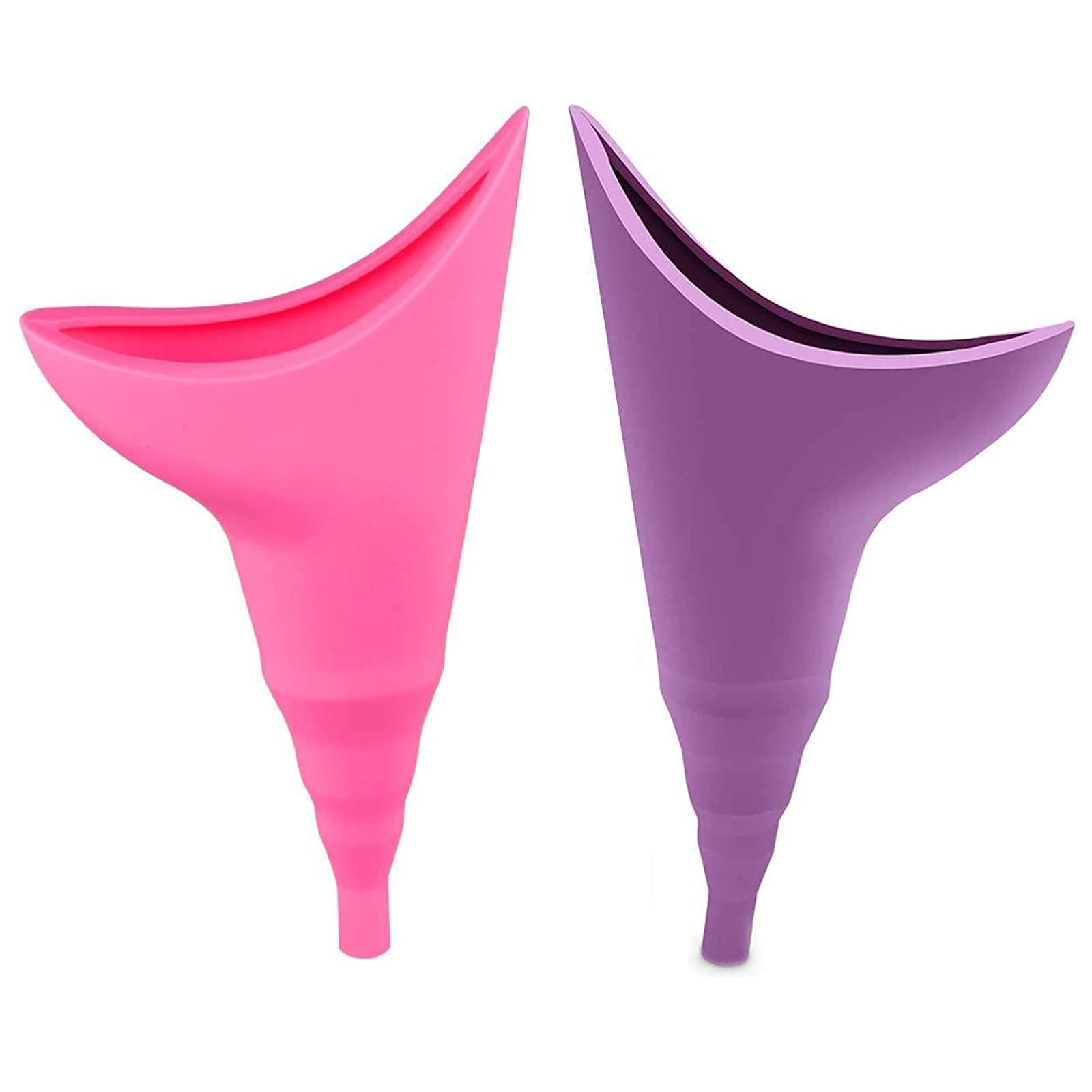 BAtlam BAtlam 2 Pcs Female Urination Device, Women Urine Funnel Urinator, Women\'s Stand Up Urinal Portable for Travel, Camping, Hiking, Outdoor Activities.(Pink+Purple)