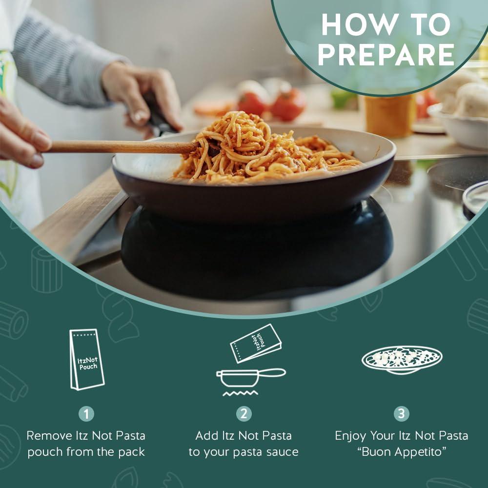 ITZ NOT iTz noT jusT PASTA ANGEL (Pack of 6, 200g Each) Ready cooked, Shirataki, Moyu, Konjac Plant Fibre Pasta, Low Carb, & No Added Preservatives, Healthy, Gluten Free, Gut Health. 100% Natural