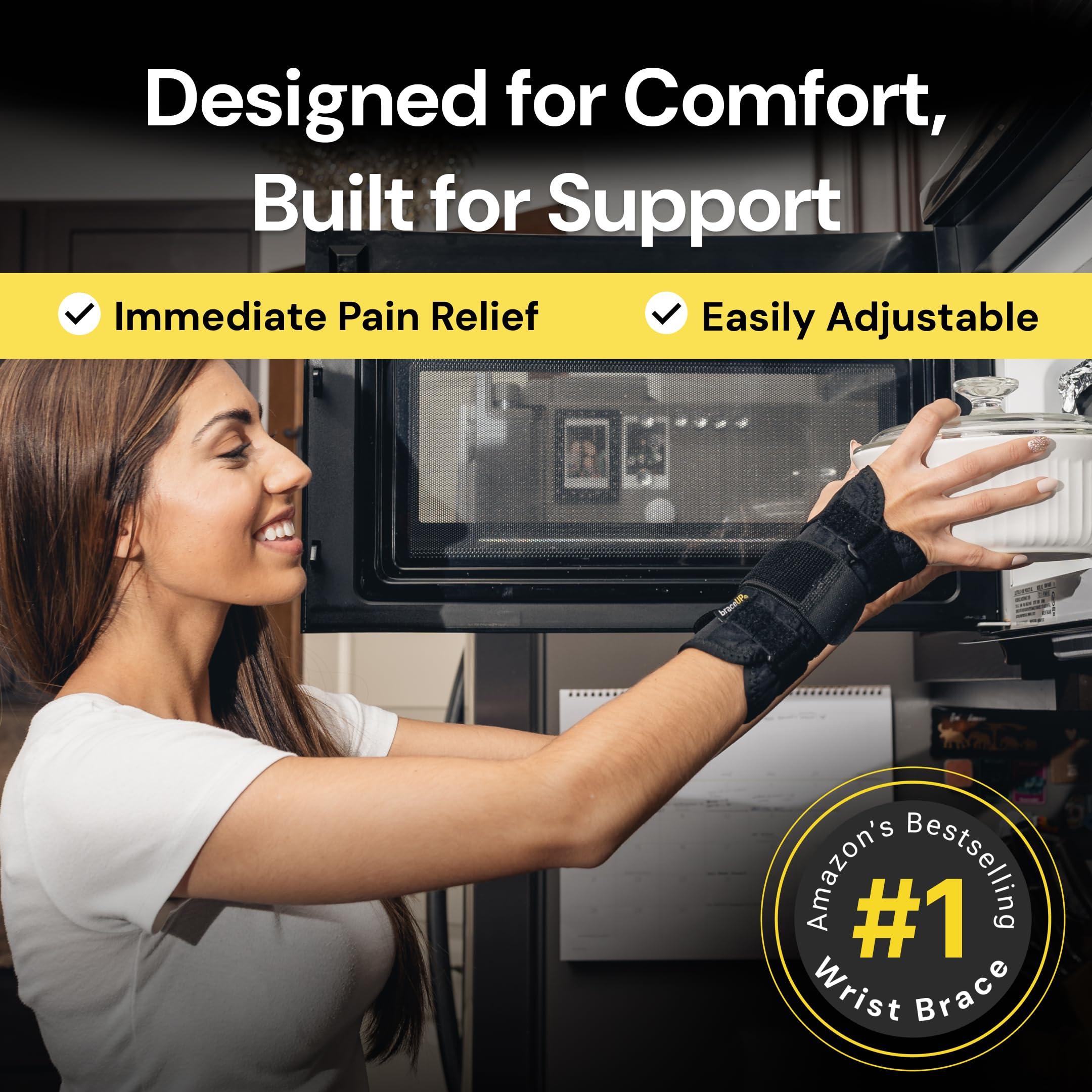 BraceUP BraceUP Wrist Support Brace with Metal Hand Splint for Carpal Tunnel Wrist Support, Left or Right Hand Support and Tendonitis Arthritis Pain Relief - for Men and Women (S/M, Left Hand)