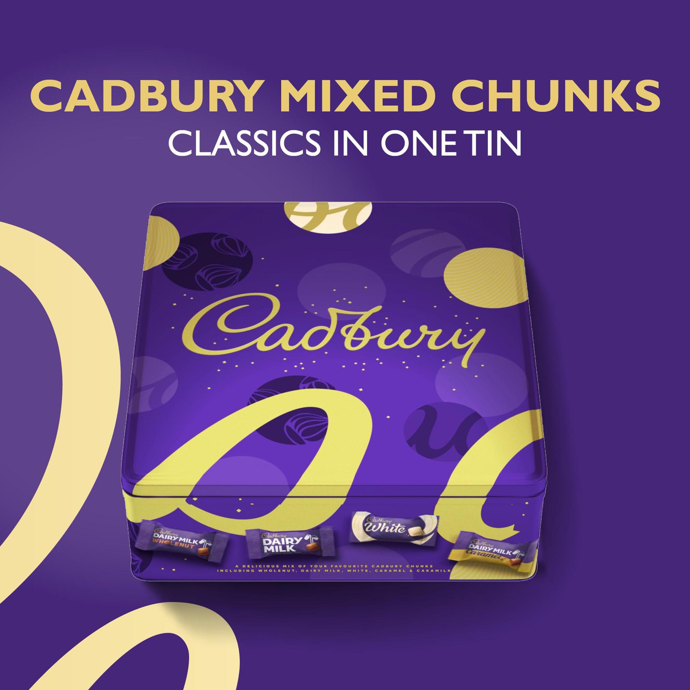 Cadbury Cadbury Mixed Chunks Tin, Assorted Christmas Chocolate, 720g
