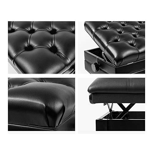 KIUYDHGD KIUYDHGD Leather Piano Bench Adjustable Height Deluxe Piano Stool Piano Bench with Thick Cushion Leather Padded for Home & Professional Use
