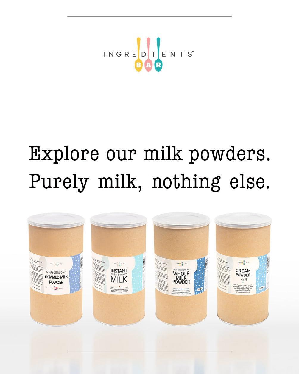 Ingredients Bar Whole Milk Powder 5kg | 100% Pure, No Additives or Emulsifiers | Full Cream Fat (26%) Powdered Dried Milk | UK Product