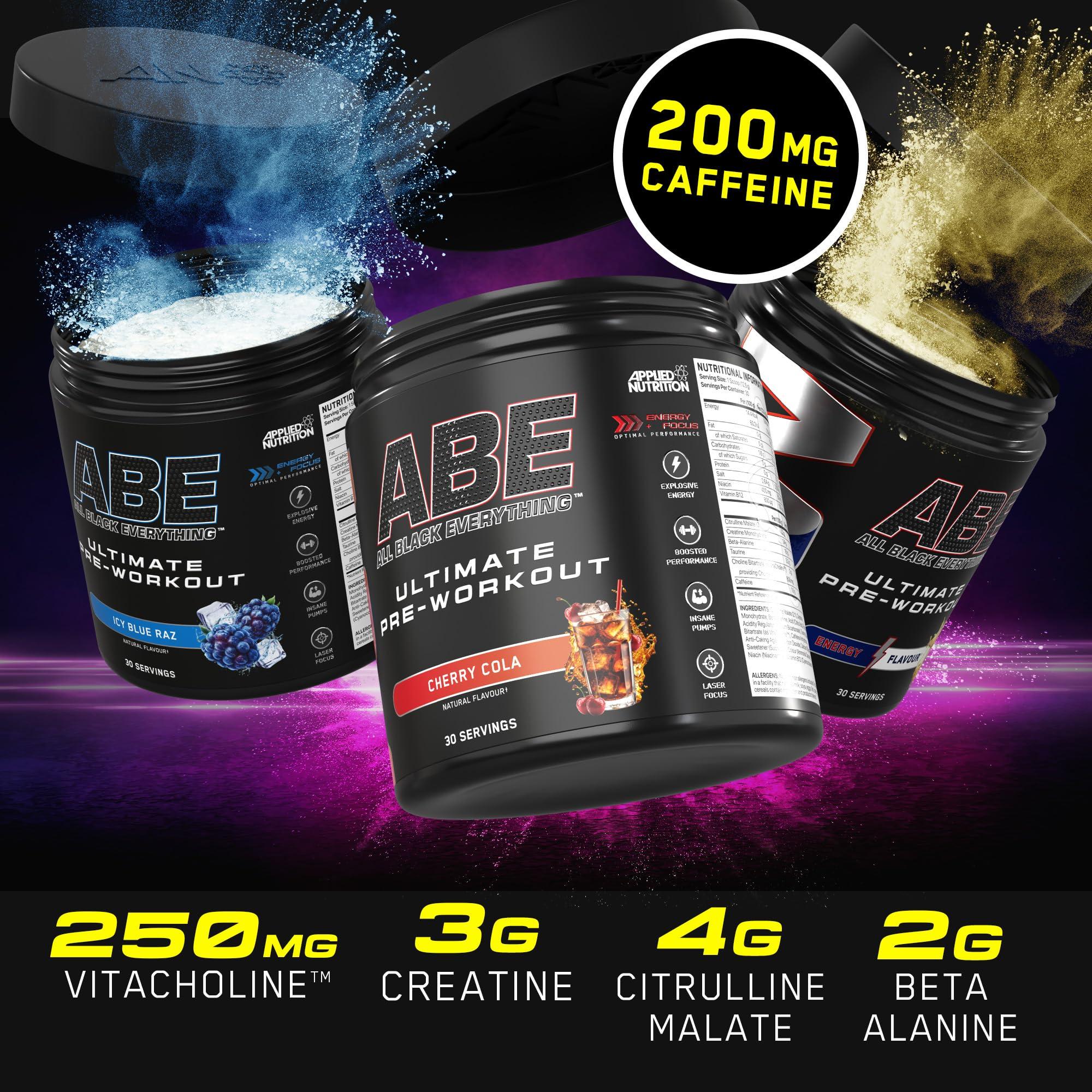 Applied Nutrition Applied Nutrition Bundle ABE Pre Workout 375g + ABE Black Shaker | All Black Everything Pre Workout Powder, Energy Drink, Physical Performance, Creatine, Beta Alanine, Caffeine (Candy Ice Blast)