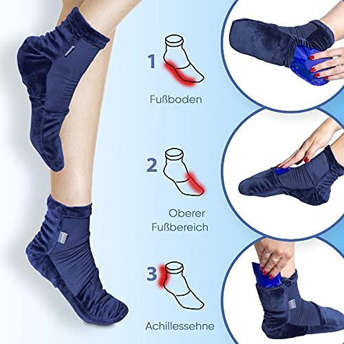 ICEHOF ICEHOF Cooling Socks with 4 Ice Packs - Gentle Fabric / 1 Pair with Cooling Pads Gel Cold Therapy for Feet Toes for Chemo Therapy Rheumatism Cold Socks Chemo - Size S