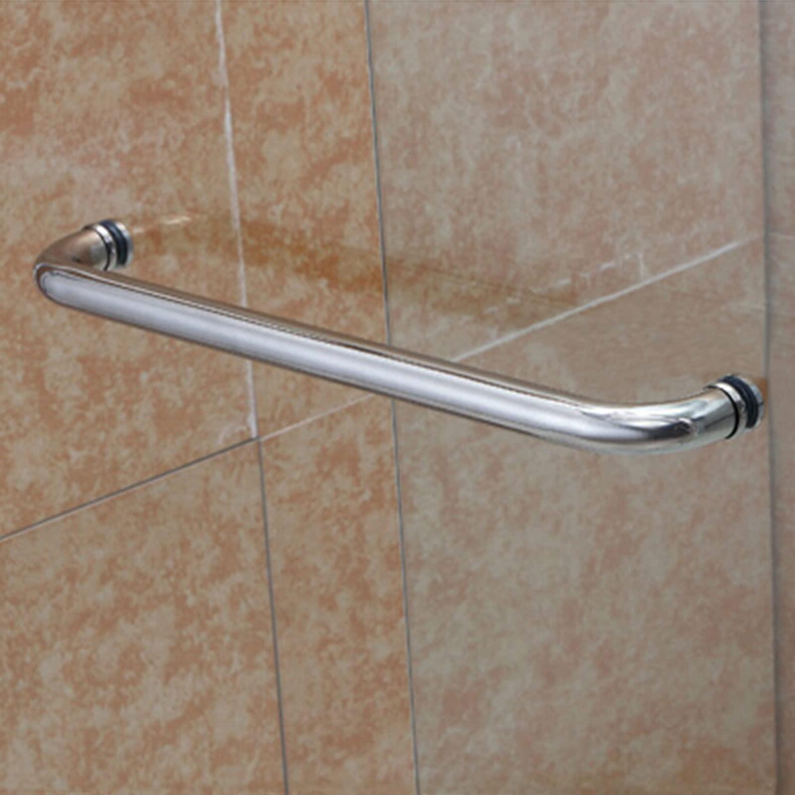 Suuim Push and Pull Glass Shower Door Handle Stainless Steel,Bathroom Door Knobs Grab Bar Rail Replacement Parts Towel Bar Single Sided Handles/450Mm (600mm)