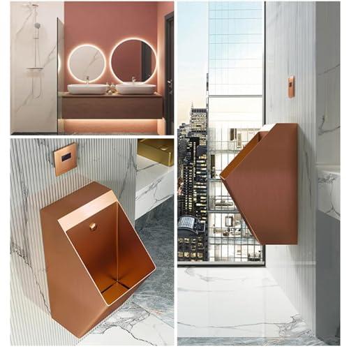 YXFAZPP YXFAZPP Stainless Steel Wall-mounted Urinal Anti-overflow Urinal, Men's Commercial Flushing Urinal, Vertical Toilet for Home, Hotel, Bar, Airport (Silver Urinalplussensor)