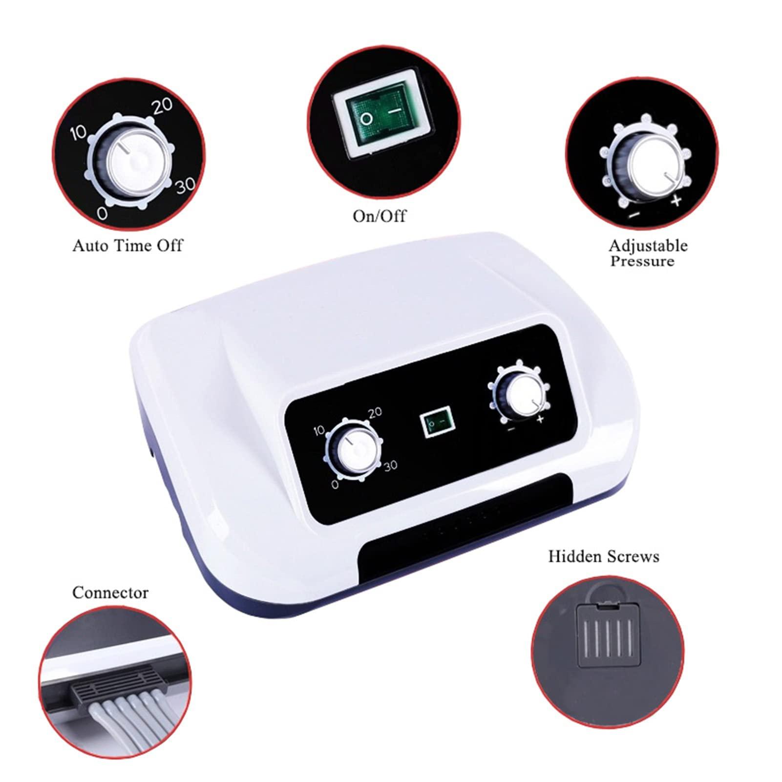 FreshCart Basics Electric Leg Air Compression Massager for Circulation - 6 Cavity Lymphatic Drainage Leg Massager for Arm Leg Waist Wraps Foot Ankles Calf Massage Machine, Pain Relief and Relaxation