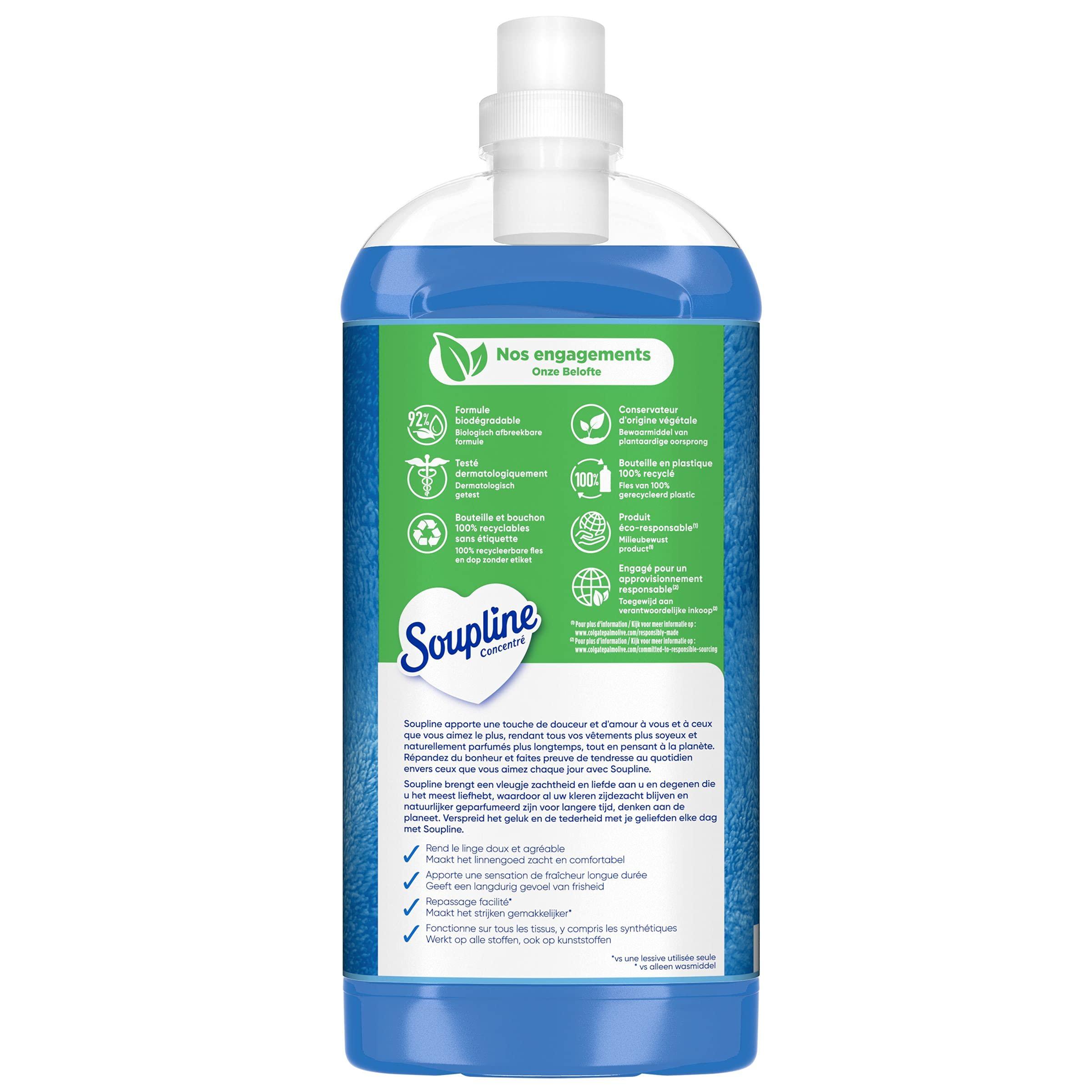 Soupline SOUPLINE - Concentrated Fabric Softener with 56 Washes, 100% Recycled Plastic Bottles 1.3 L Bottle