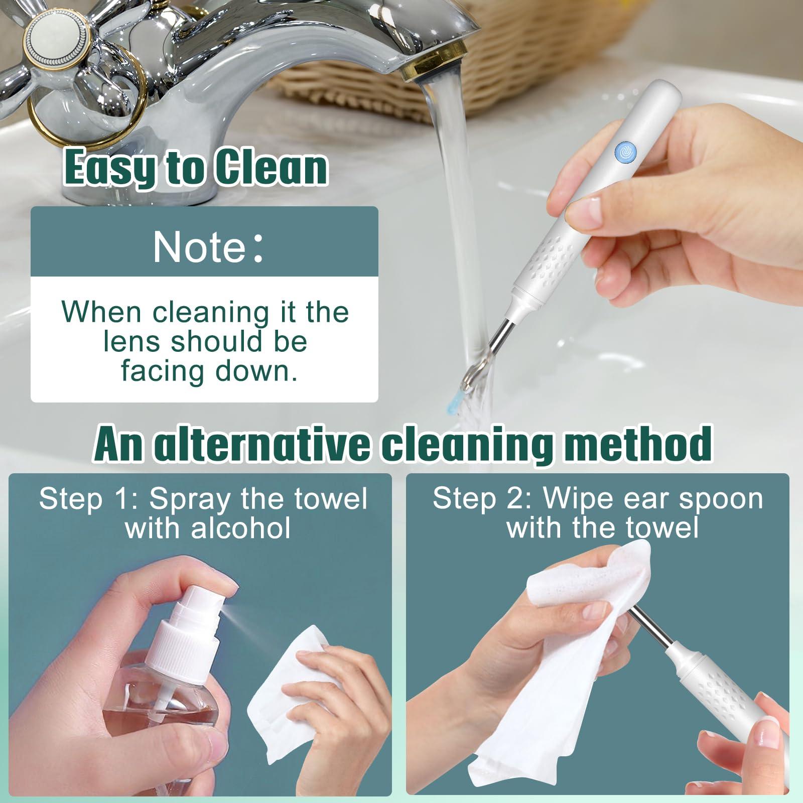 LMECHN LMECHN Ear Wax Removal Kit, Earwax Remover Tool with Camera, Ear Wax Removal with 1080P, Otoscope with LED Light, Ear Camera Otoscope for iPhone, iPad, Android Phones-White