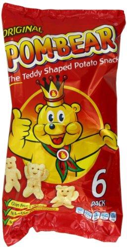 Wolf Pom Bear - Teddy Shaped Snacks Pom Bear Original Multipack 6 Packs (Pack of 7)