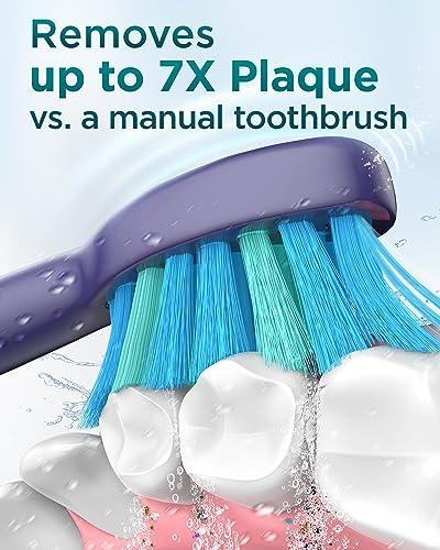 COULAX Sonic Electric Toothbrush for Adults and Kids - Sonic Toothbrushes with 8 Tooth Brush Replacement Head and 5 Brushing Modes, 120 Days of Use with 3-Hour Fast Charge, 2 Minute Smart Timer