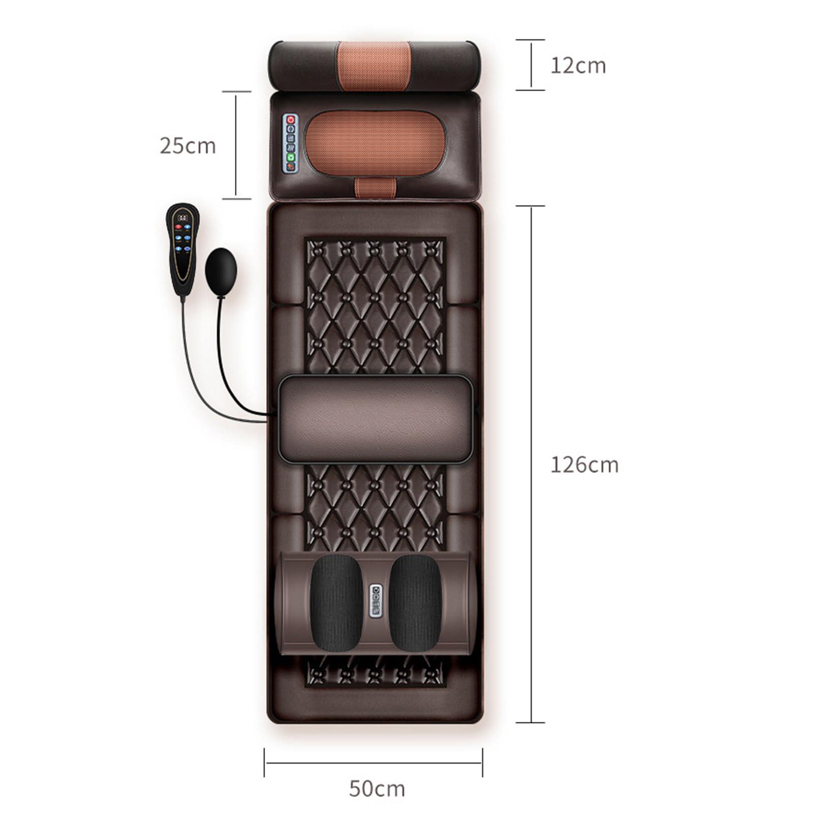 FreshCart Basics Back Pain Relief Full Body Massage Mat with Heat, 10 Vibrating Motors, Neck and Back Massager Bed for Whole Body Vibration, Kneading, and Relaxation