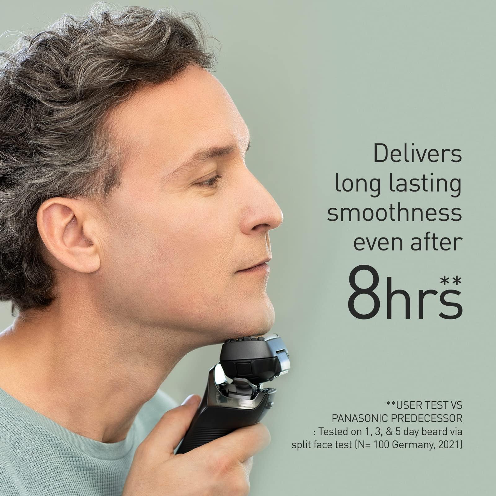 Panasonic Panasonic Series 900+ Premium Wet/Dry Razor ES-LS9A, 6-Way Shaving Head with Linear Motor, Includes Cleaning and Charging Station, Black, Matte Black