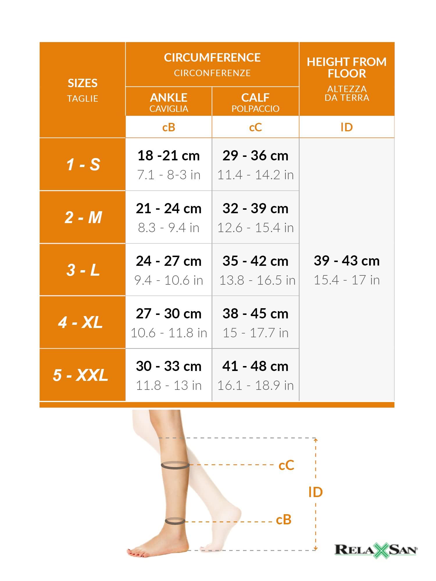Relaxsan Relaxsan Antiembolism M1350A (2 Pairs - White, S) Open-toe anti-embolism knee high socks - K2-25-32 mmHg