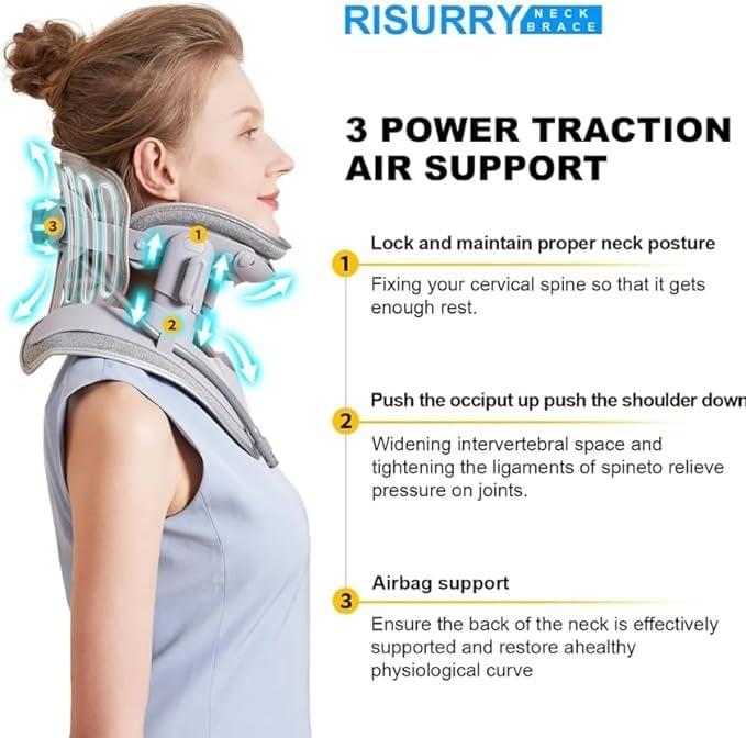 kumosaga kumosaga Kyrolabs Cerviflex Neck Stretcher, Cervical Neck Traction Electric Device, Kyrolabs Neck Brace for Neck Decompression and Neck Tension Relief, with 3 Power Traction and 8 Airbag Support