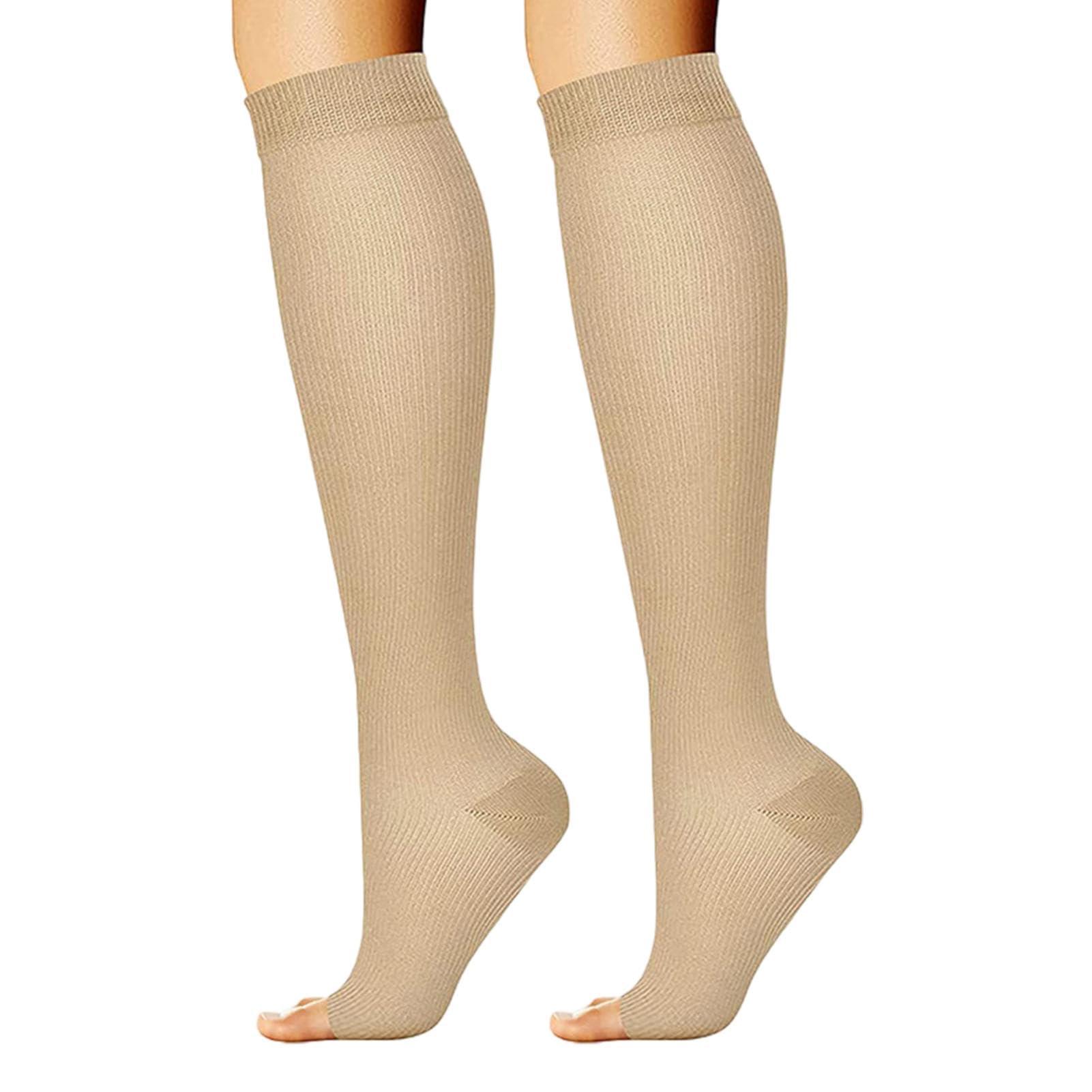 Generic Open Toe Compression Socks - Compression Socks Women With Open Toe - Knee High Support Stockings Compression Socks Knee High Anti Fatigue Socks