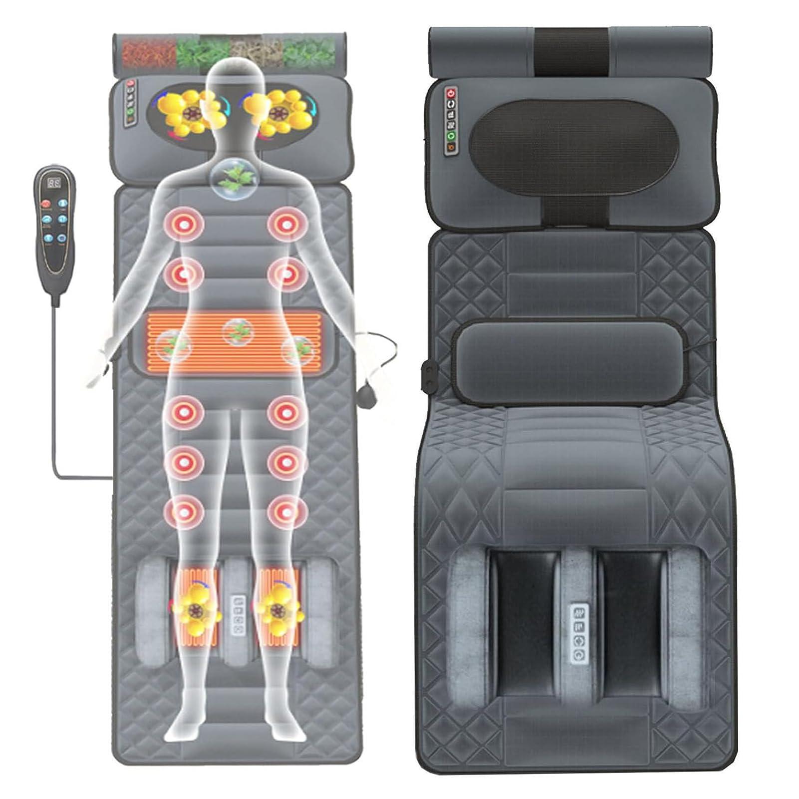 FreshCart Basics Massage Chair Back Pad,Massage Mat Full Body Back Massagers with Heat 20 Heads Vibrating Massage Mattress Pad, Electric Heated for Back Lumbar Leg Relief